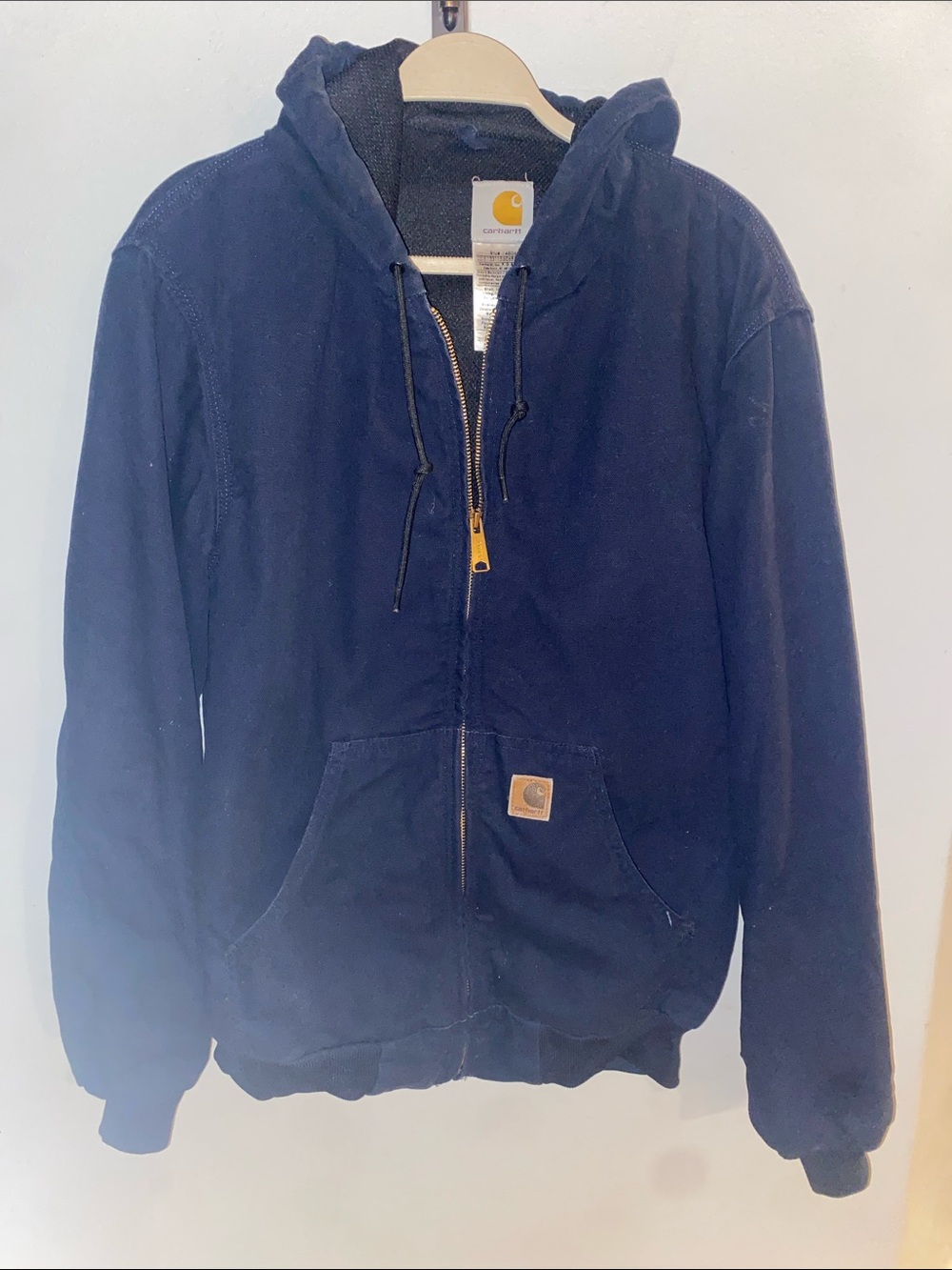 Carhartt Navy Hooded Zip-Up Work Jacket hoodie